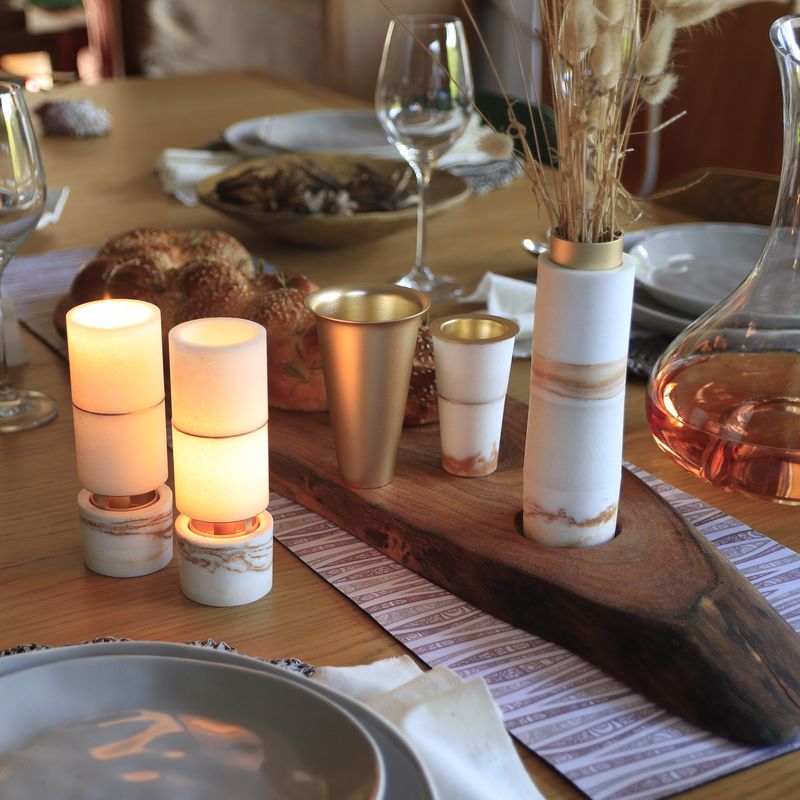 shabbat table set | Candlesticks