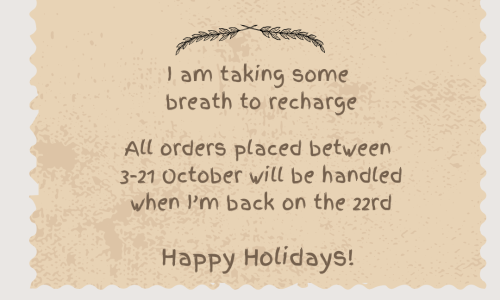 vacation 3-21 October